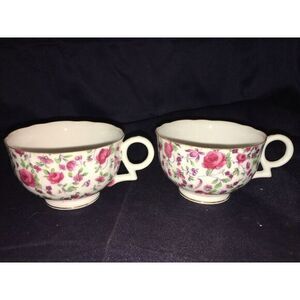 2 YADA‎ CHINA CHINTZ CUP JAPAN Pink Rose Gold Trim